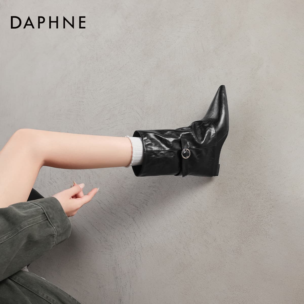 Сапоги DAPHNE Ботильоны Черный Женские - изображение 7