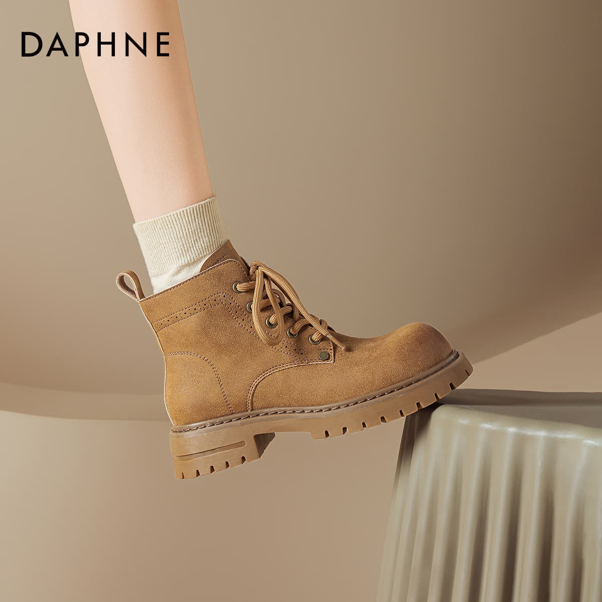 Ботинки DAPHNE Армейские ботинки Верблюжий цвет Женские - изображение 7