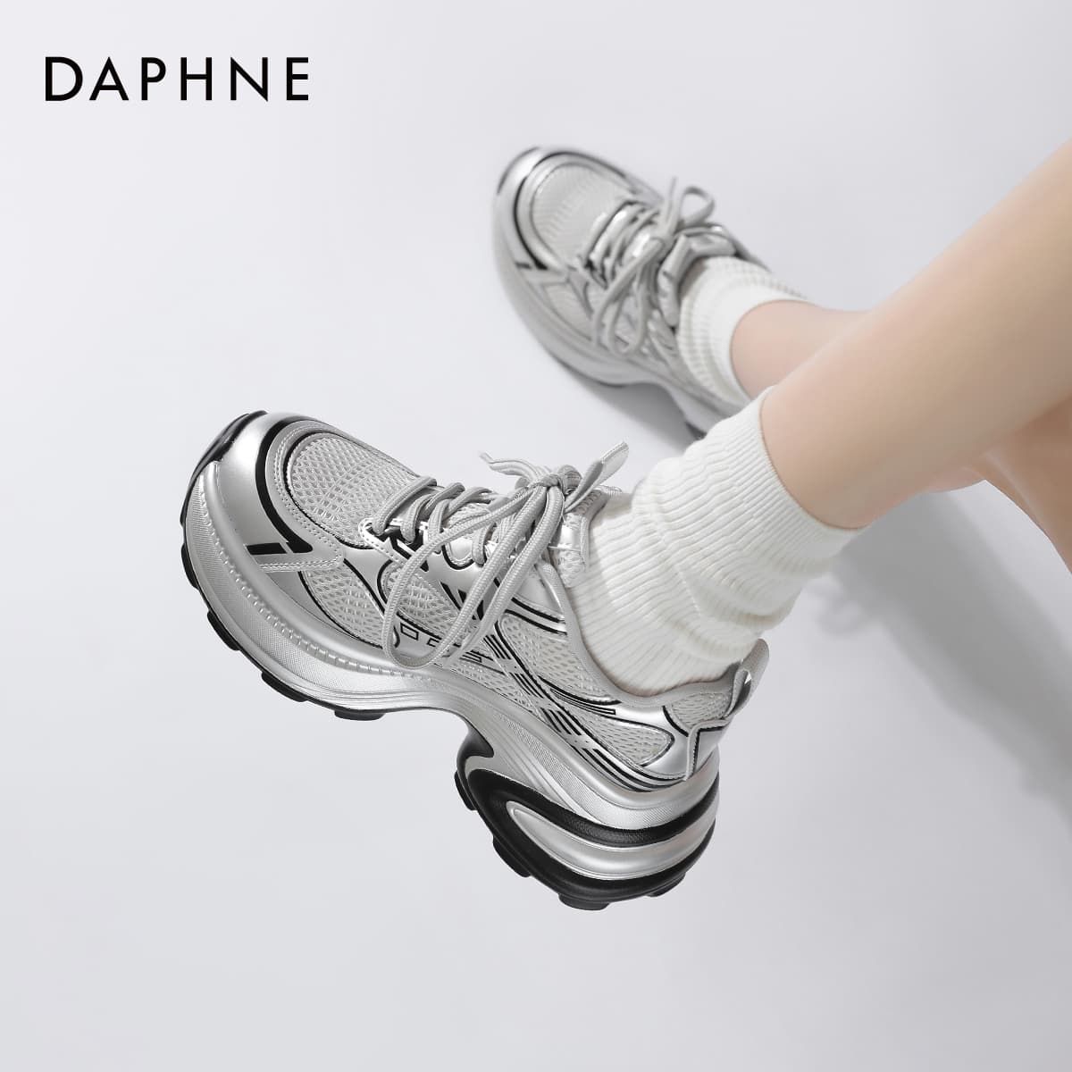 Кроссовки DAPHNE Синтетическая кожа текстиль Низкие кеды с толстой подошвой Женские - изображение 5