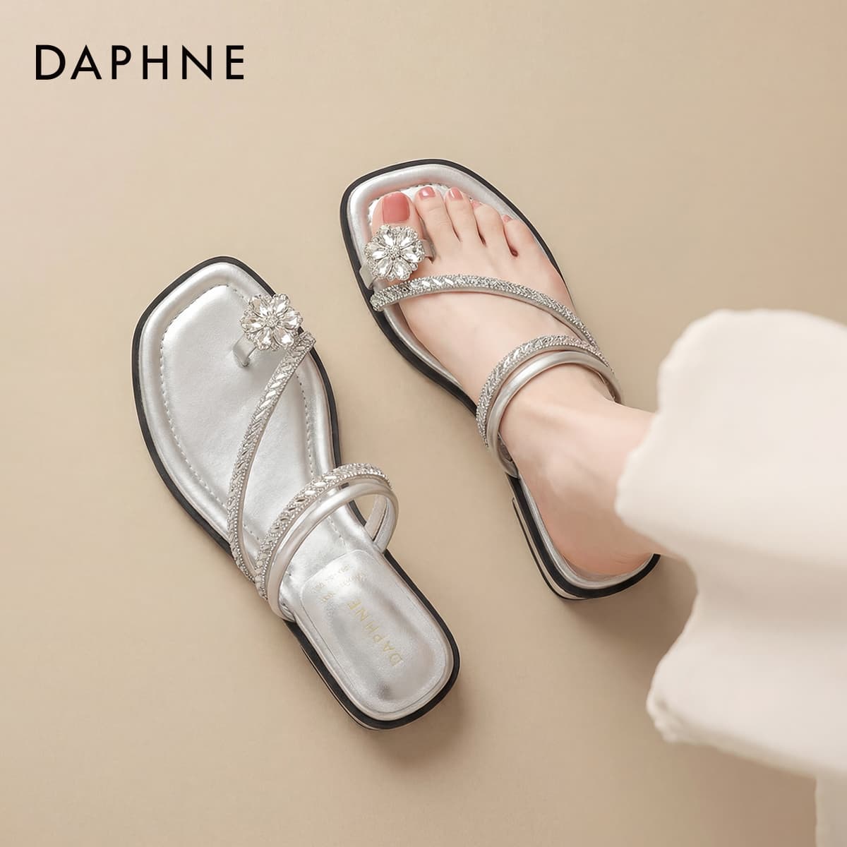 Шлёпанцы DAPHNE Синтетическая кожа Одиночные Шнуровые Сандалии Женские - изображение 5