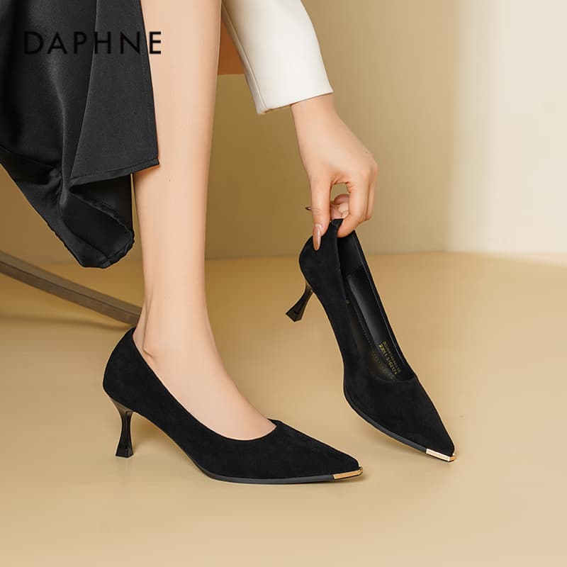 Туфли DAPHNE Высокие каблуки Low Топ Черный [6 см Стилет Каблук] Женские - изображение 5