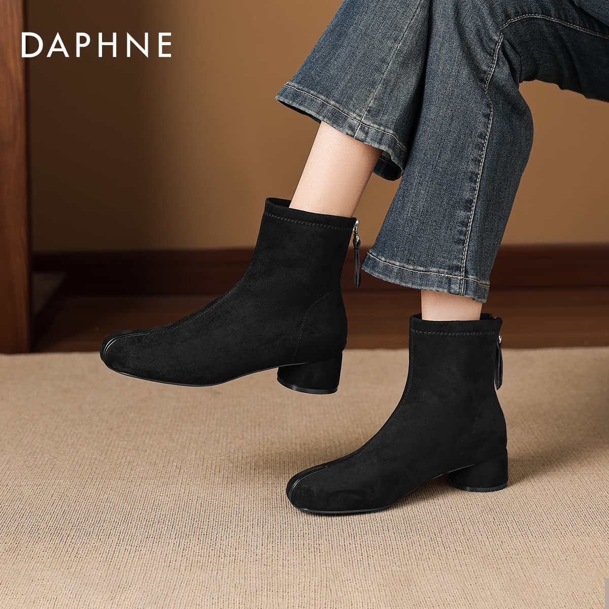 Сапоги DAPHNE Ботильоны Черный Женские - изображение 5