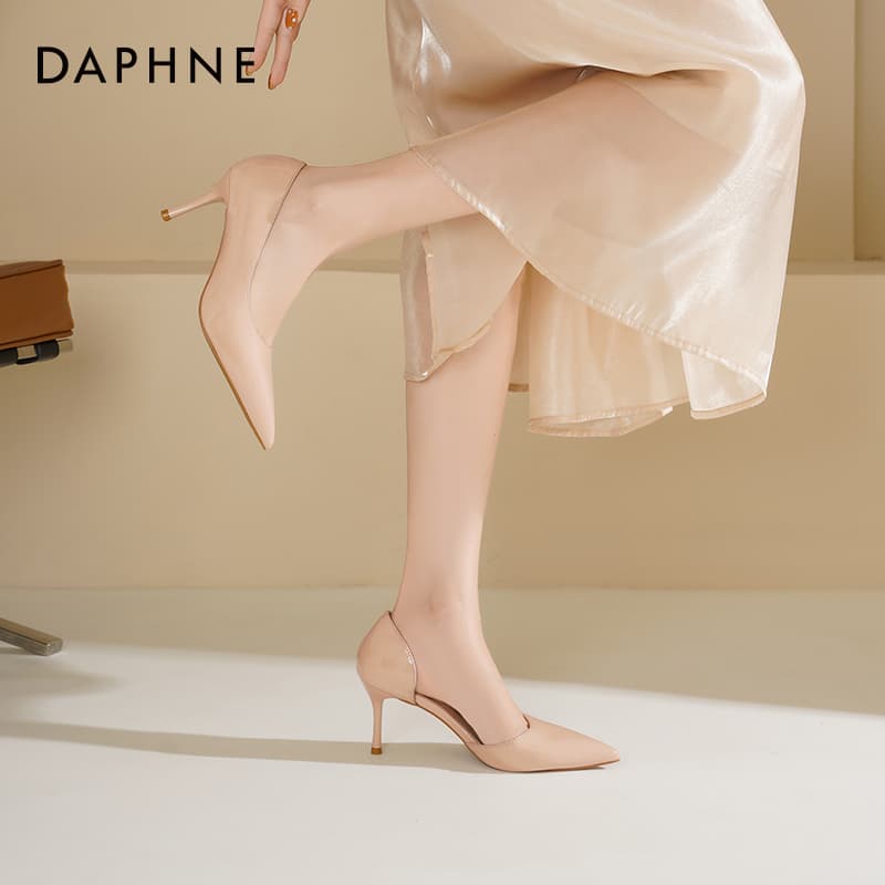 Туфли DAPHNE Высокие каблуки Телесный [Боковая сторона с разрезами стиль] Женские - изображение 6