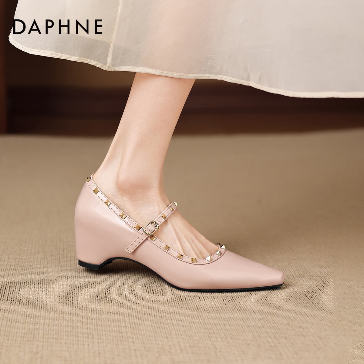 Туфли DAPHNE Высокие каблуки Нежно-розовый Женский - изображение 4