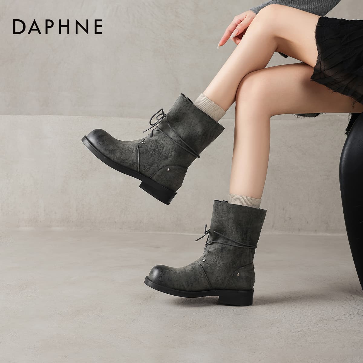Сапоги DAPHNE Ботильоны Серый Женские - изображение 7