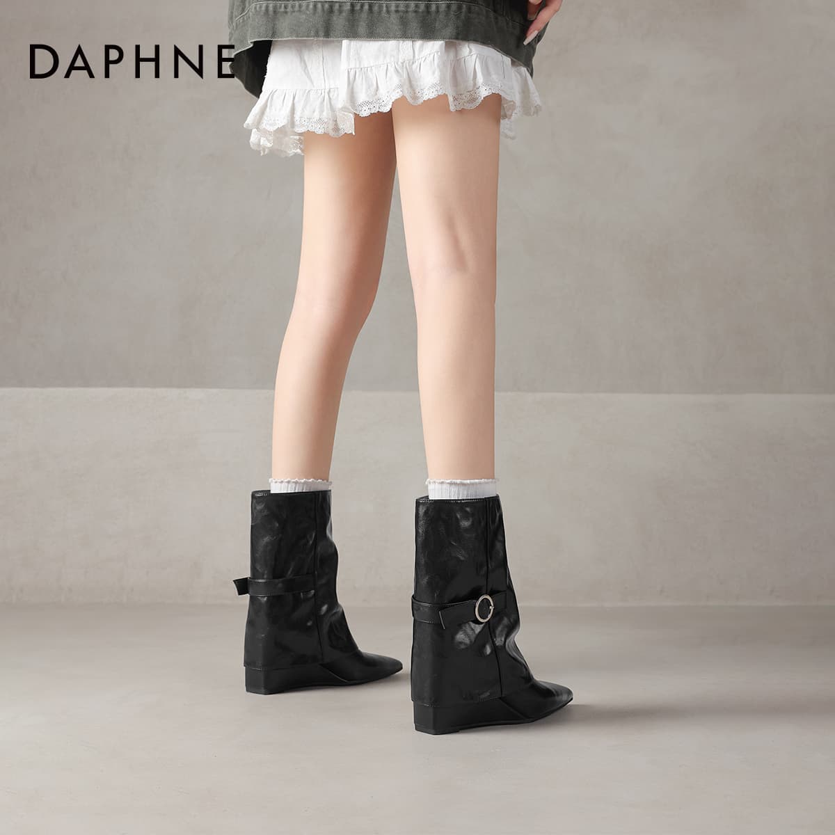 Сапоги DAPHNE Ботильоны Черный Женские - изображение 5