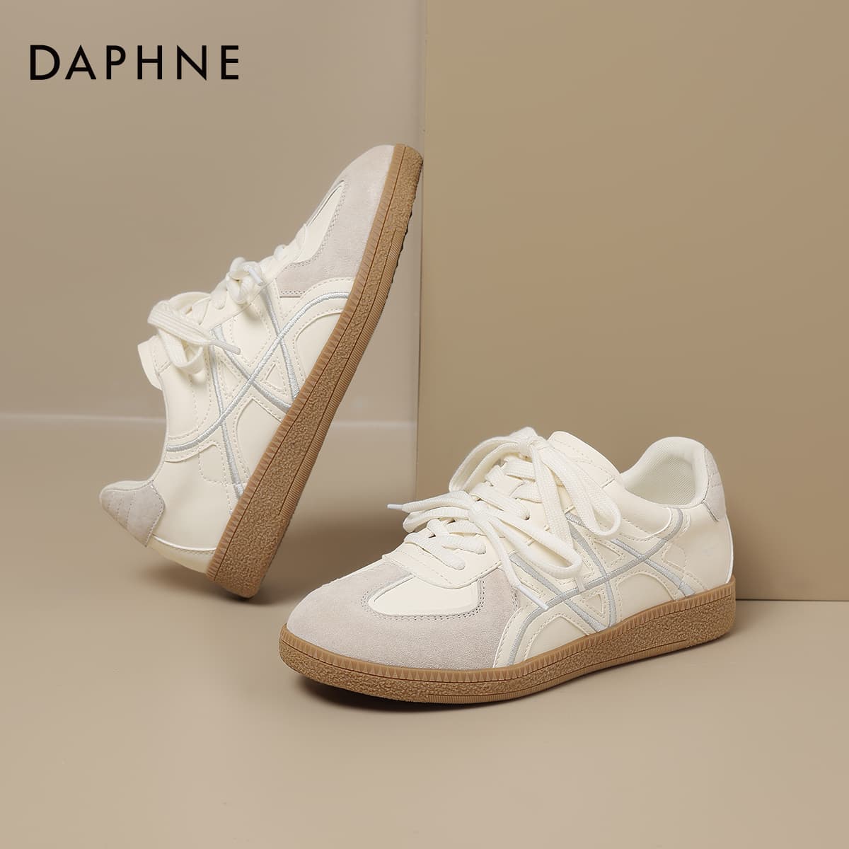 Кроссовки DAPHNE German Army Trainers Low Top Beige Women's - изображение 6
