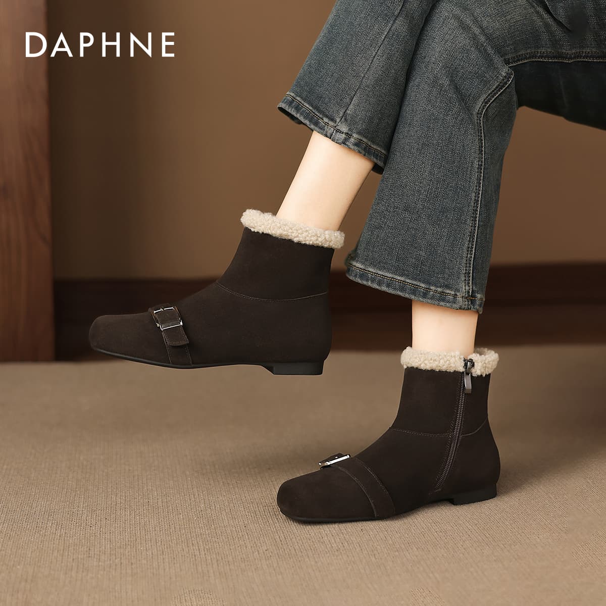 Ботинки зимние Daphne Спилок коровья 11,5 см Сноубутсы Женские - изображение 4
