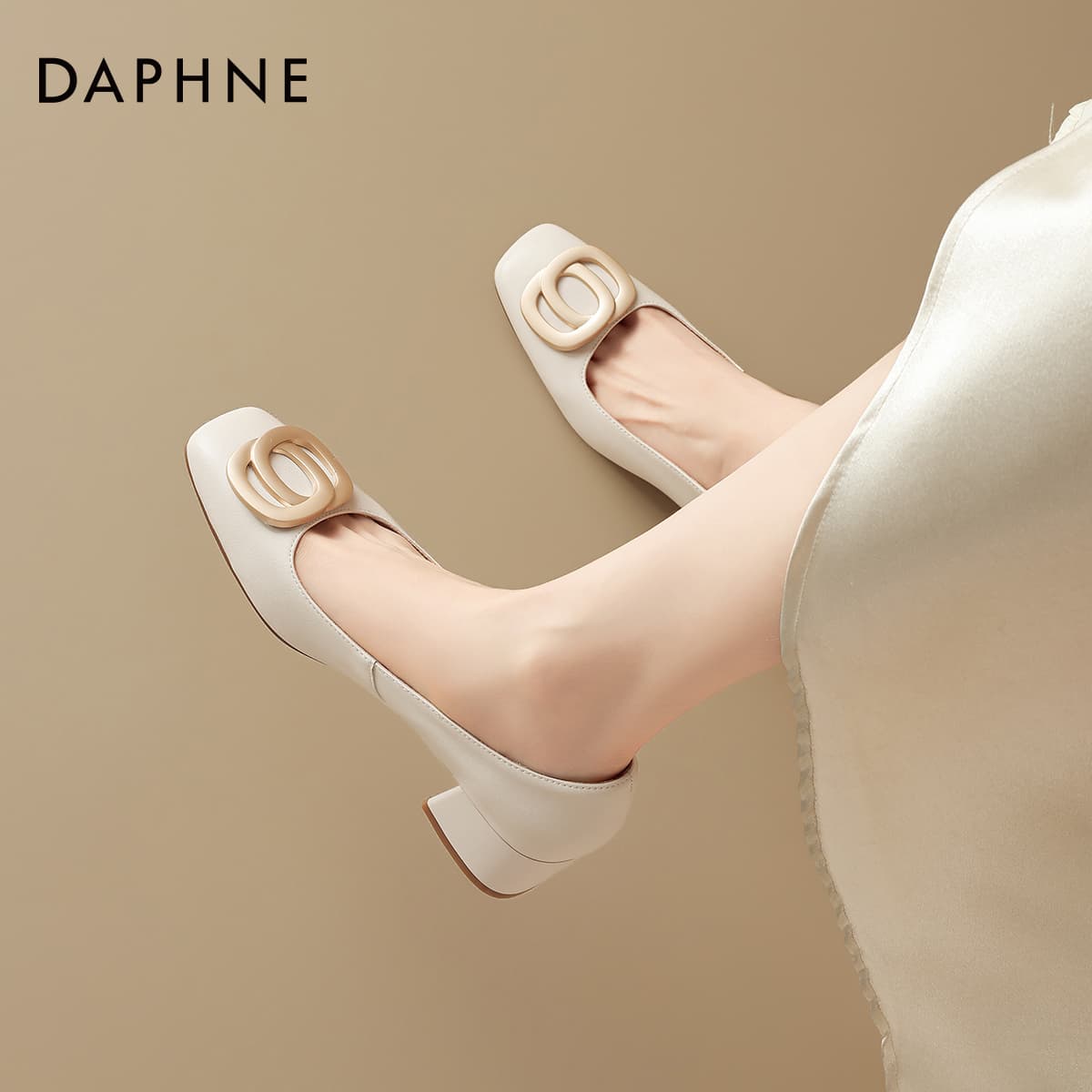 Туфли DAPHNE Высокие каблуки Бежевые Женские - изображение 5