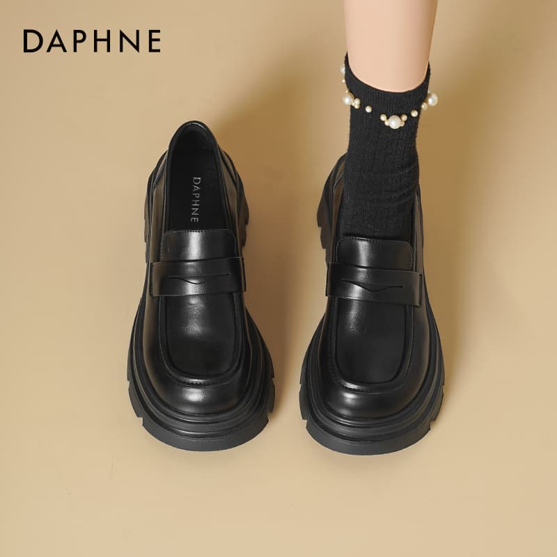 Лоферы DAPHNE Лоферы Low Топ Классический черный [6 см Высота каблука] Женские - изображение 8
