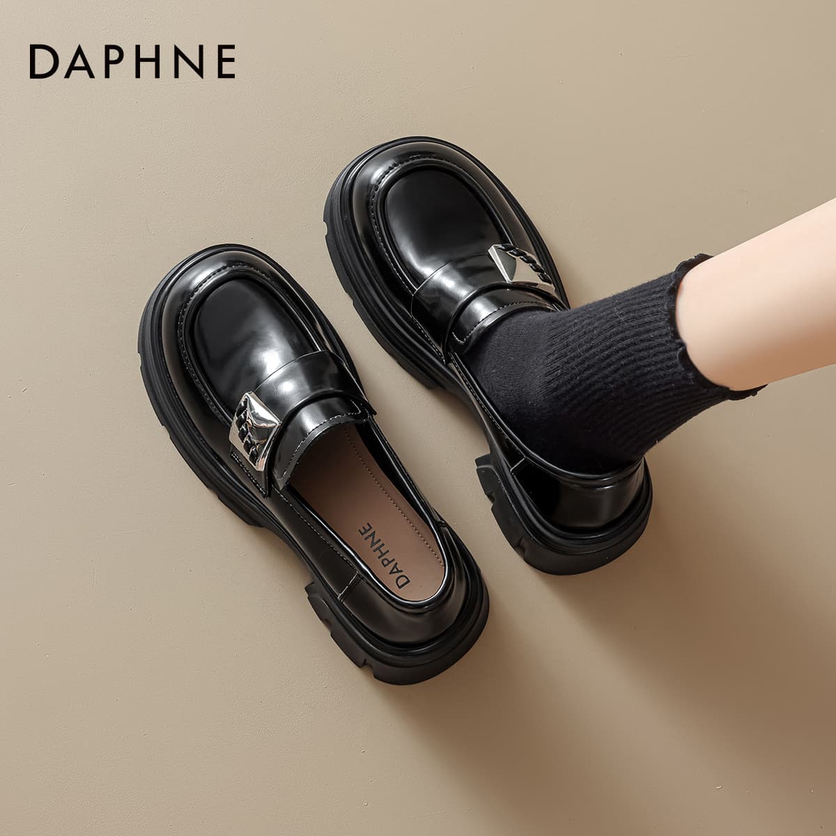 Лоферы DAPHNE Лоферы Low Топ Черный Женские - изображение 4