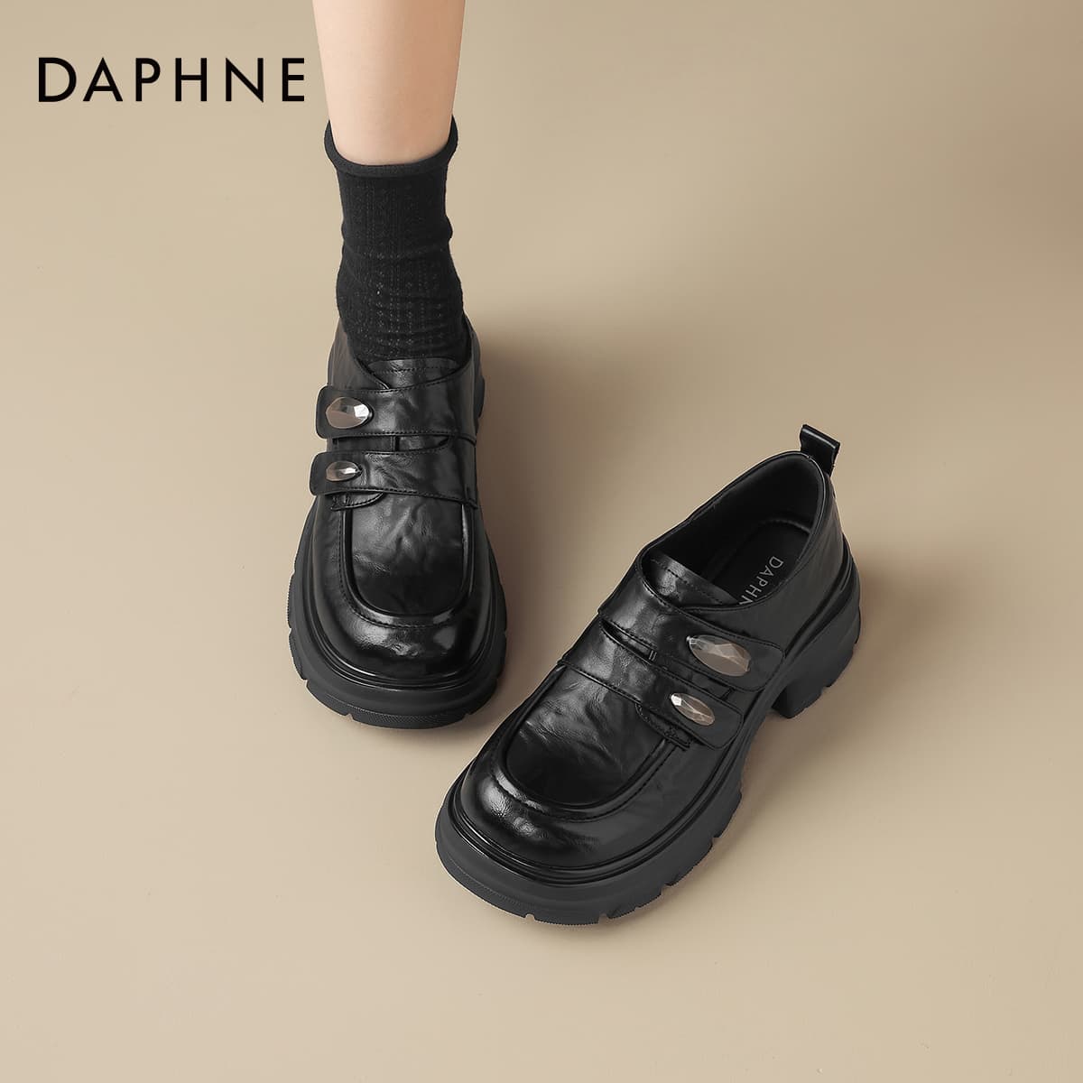 Лоферы DAPHNE Лоферы Low Топ Черный Женские - изображение 6