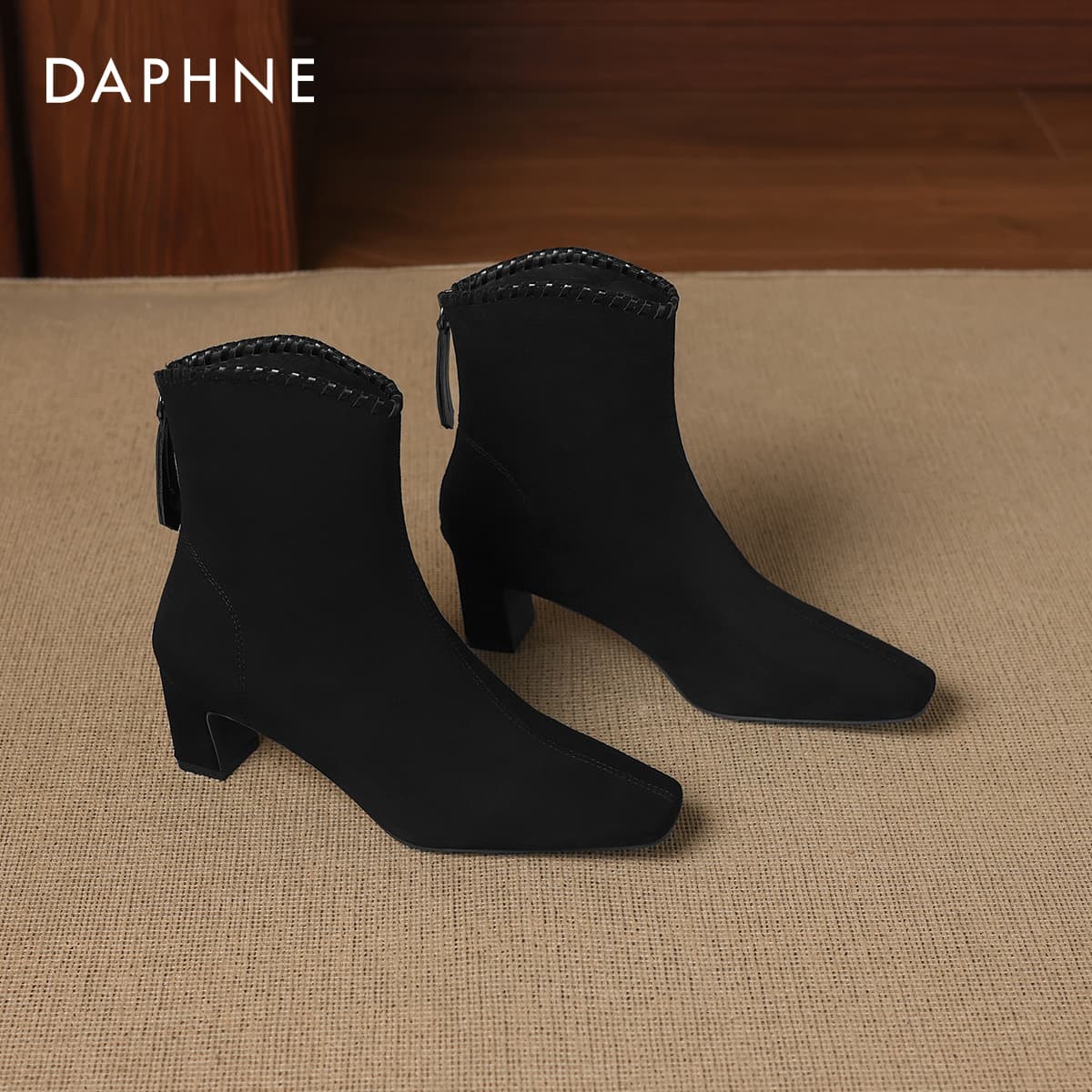 Сапоги Daphne ботильоны черные без подкладки женские - изображение 7