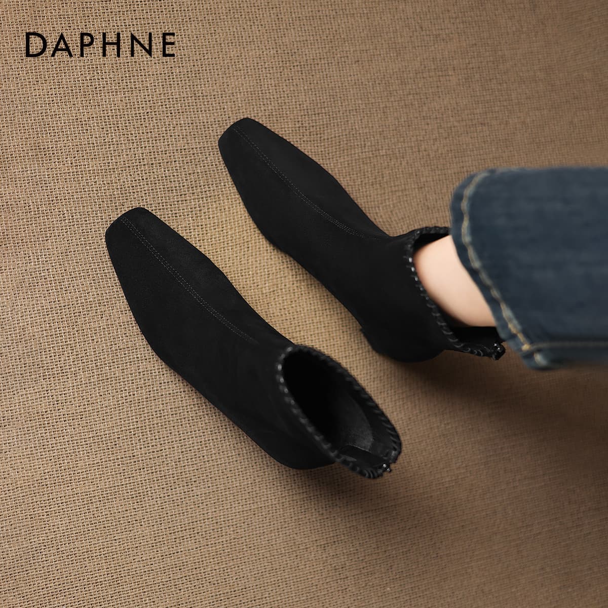 Сапоги Daphne ботильоны черные без подкладки женские - изображение 6