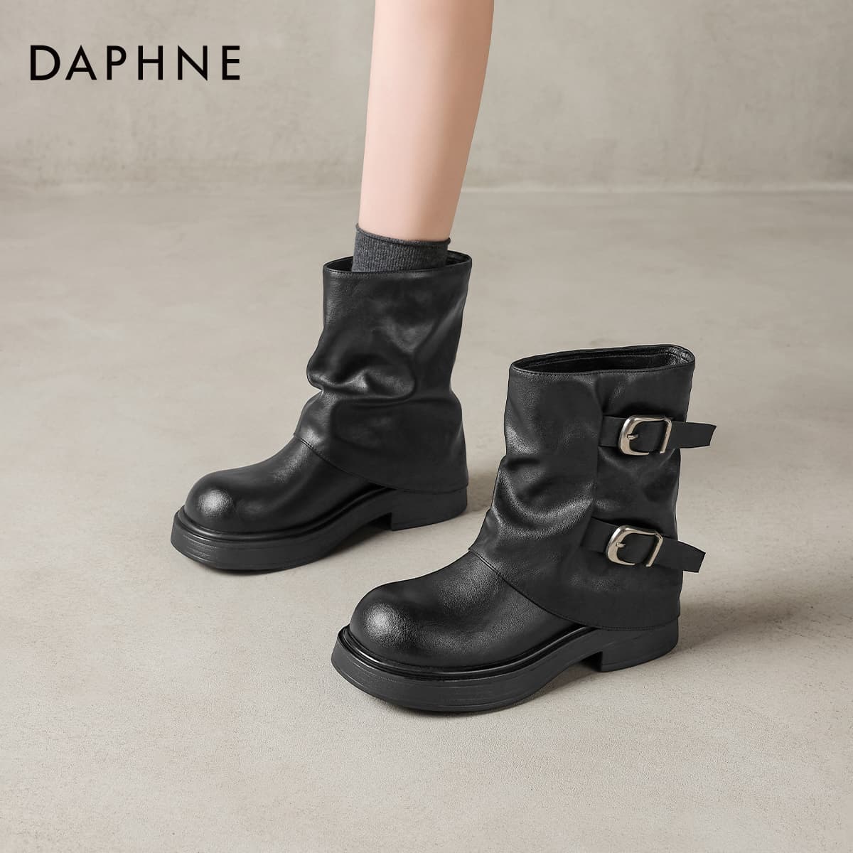 Сапоги DAPHNE Ботильоны Черный Женские - изображение 4