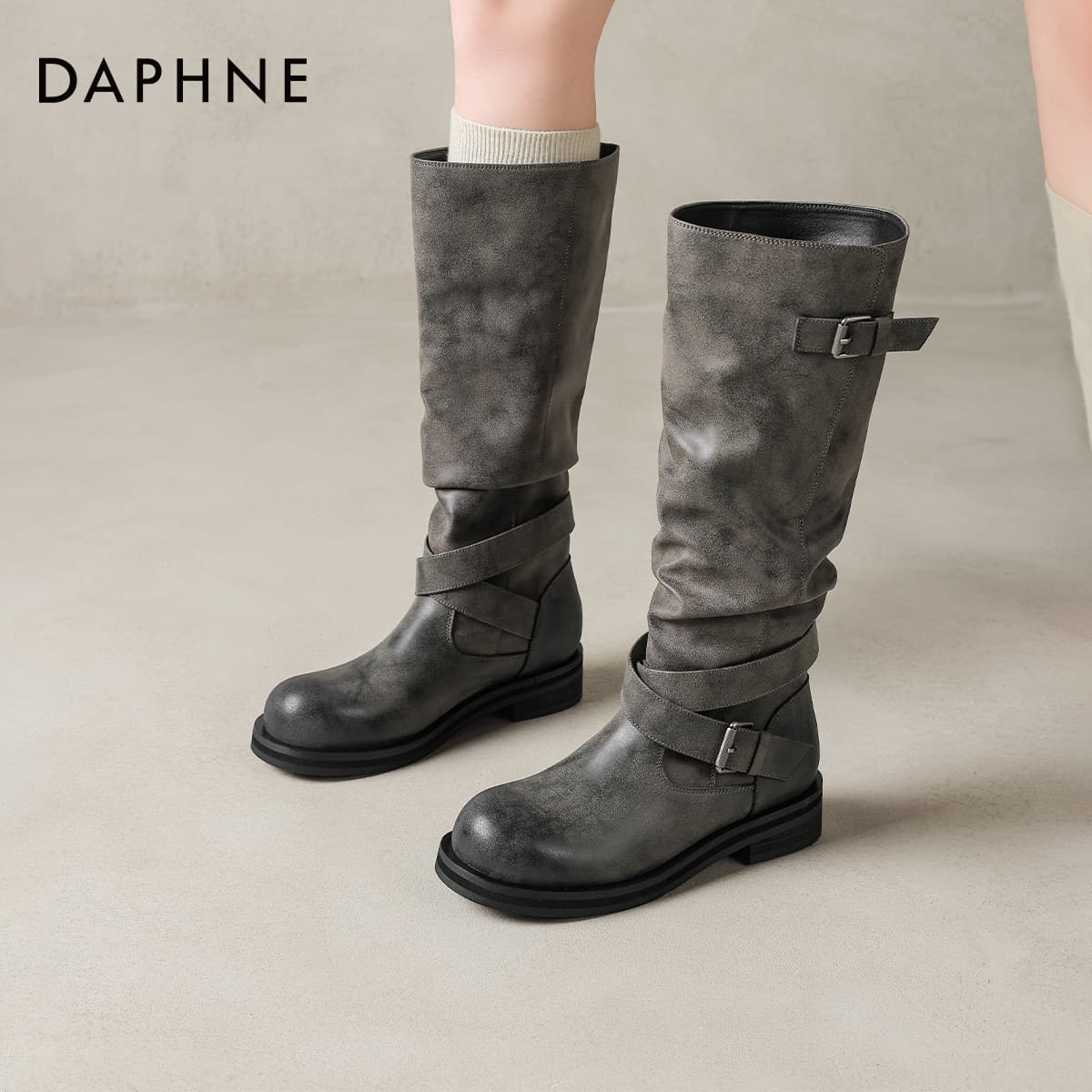 Ботинки DAPHNE Колено High Ботинки Женские - изображение 4