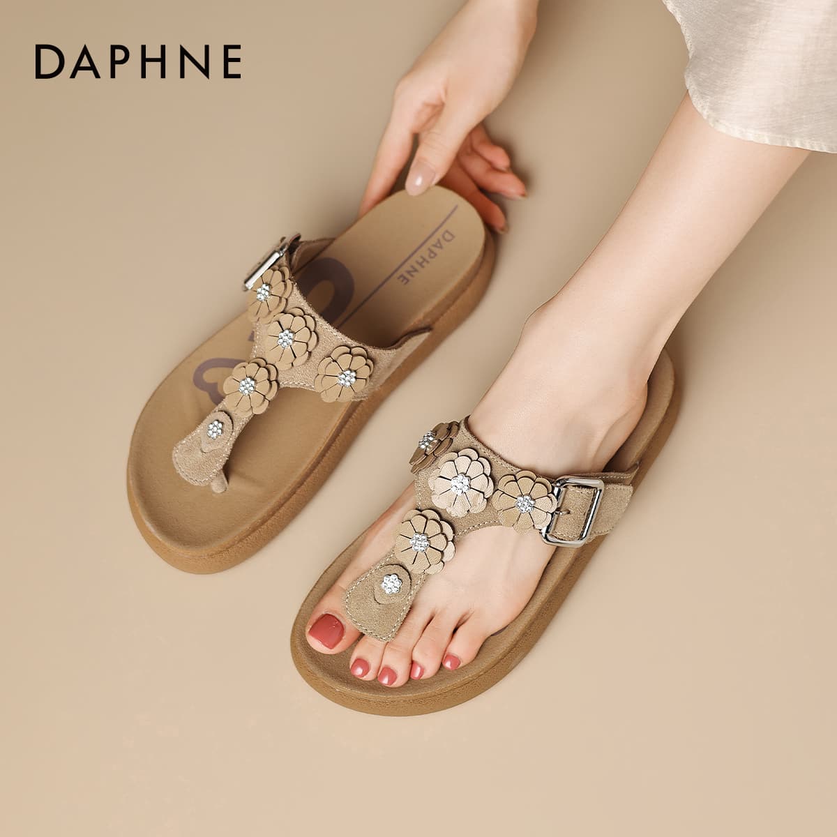Шлёпанцы DAPHNE Резиновая подошва устойчивая к истиранию шлепанцы женские - изображение 5
