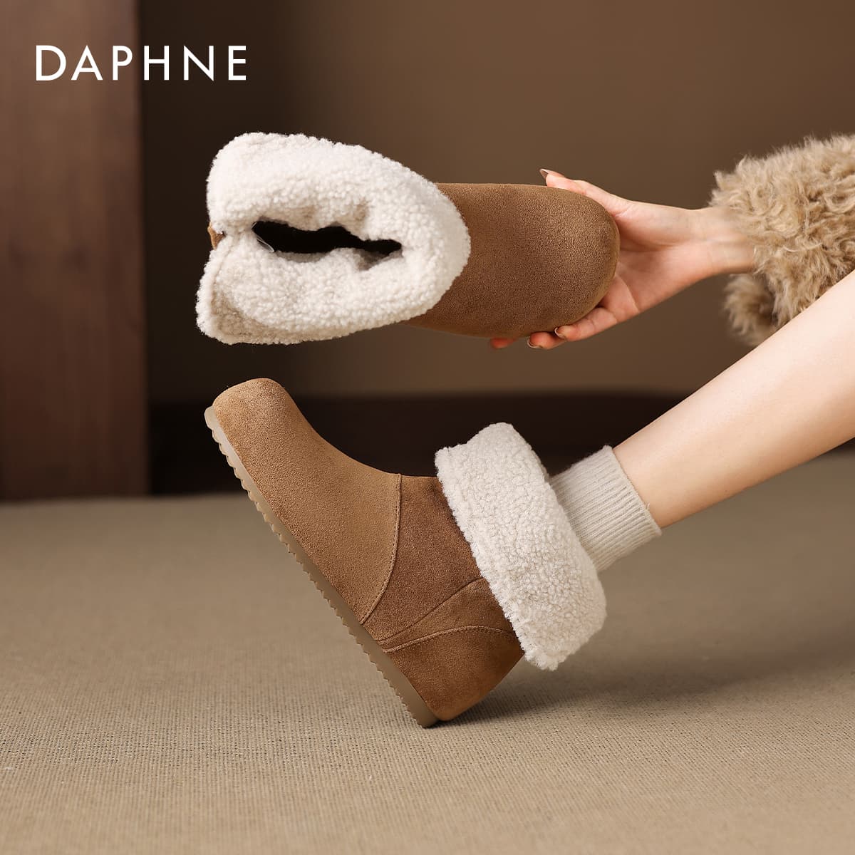 Ботинки зимние Daphne Ткань 20,5 см Сноубутсы Женские - изображение 5