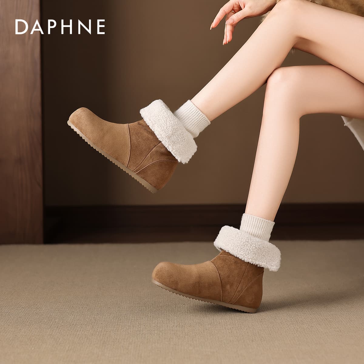 Ботинки зимние Daphne Ткань 20,5 см Сноубутсы Женские - изображение 3