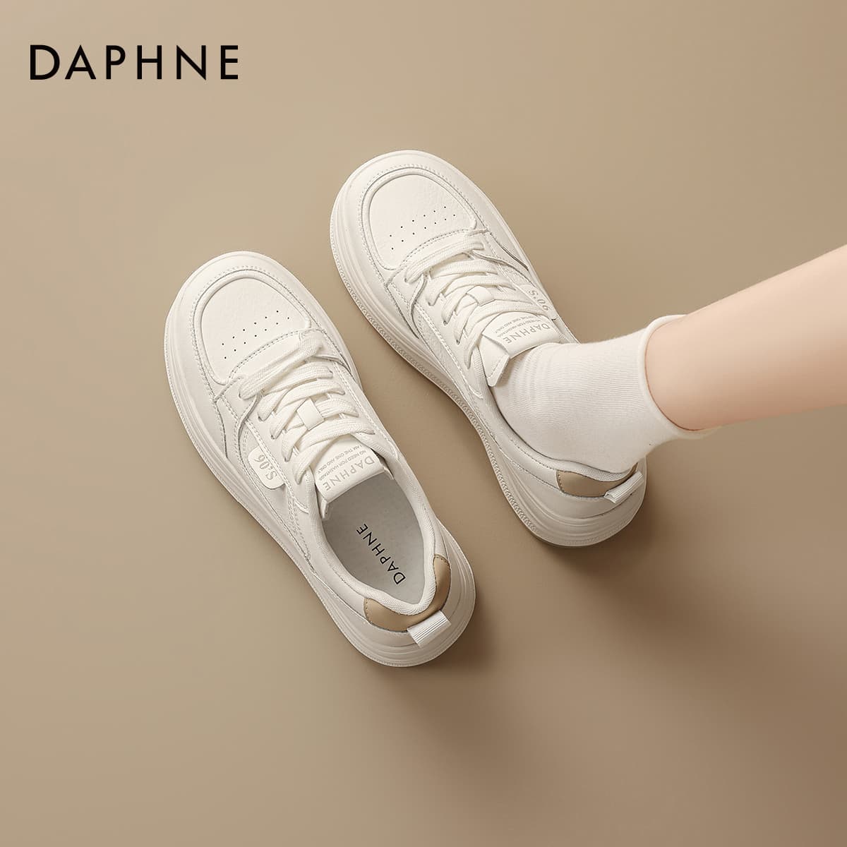 Кроссовки DAPHNE Кеды для скейтбординга Low Топ Бежево-абрикосовый Женские - изображение 5