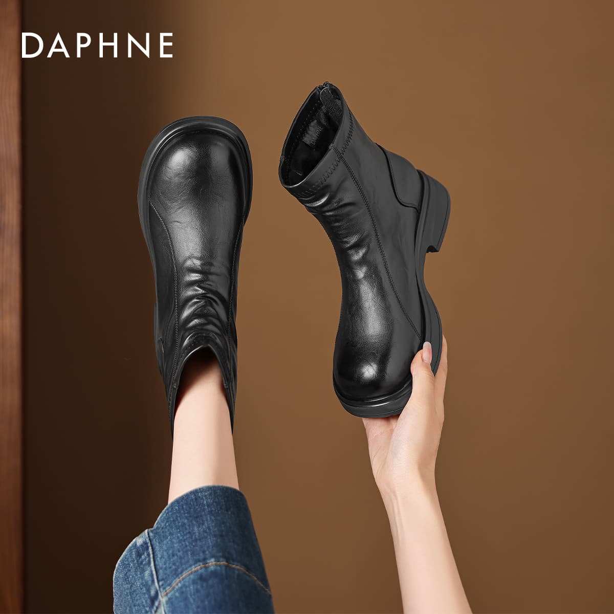 Сапоги DAPHNE Ботильоны Черный Женские - изображение 4