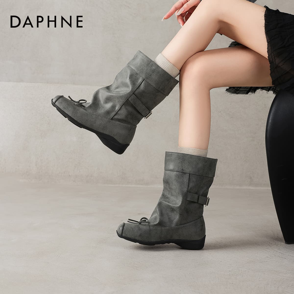 Сапоги DAPHNE Ботильоны Серый Женские - изображение 4