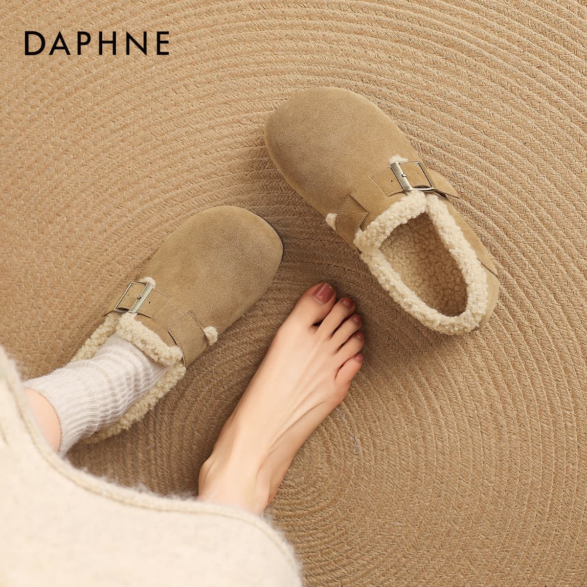 Ботинки зимние DAPHNE Ткань Преппи Стиль Утолщенная и с Флисовой Подкладкой Термостатическая Верхняя Одежда Слип-он Биркенсток - изображение 5