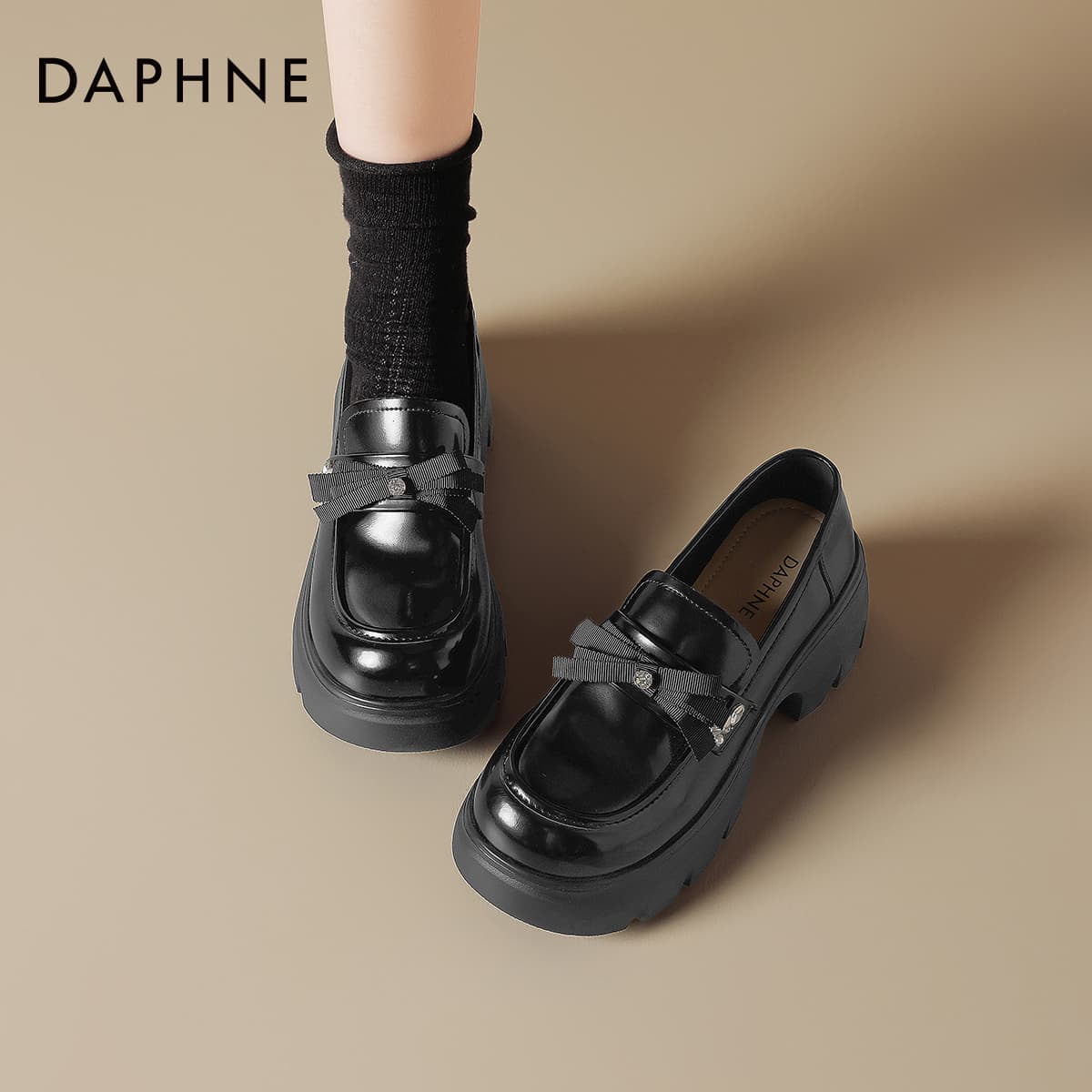 Лоферы DAPHNE Лоферы Лоу-топы Черный Женские - изображение 5