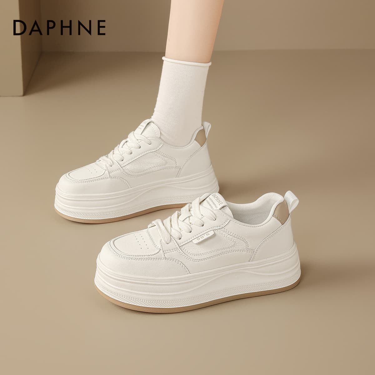 Кроссовки DAPHNE Кеды для скейтбординга Low Топ Бежево-абрикосовый Женские - изображение 4