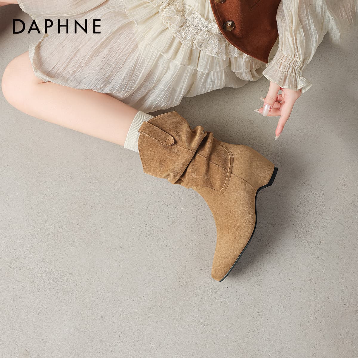 Сапоги DAPHNE Ботильоны Верблюжий цвет Женские - изображение 7