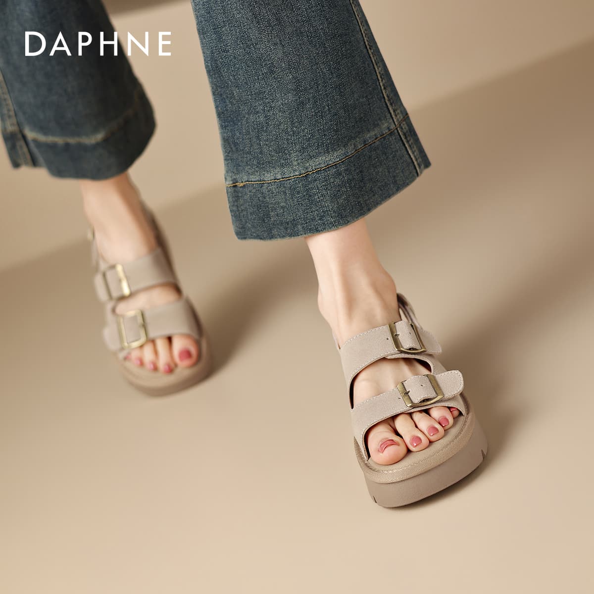 Шлёпанцы DAPHNE Сандалии из коровьей кожи с одним ремешком и шнуровкой женские - изображение 5