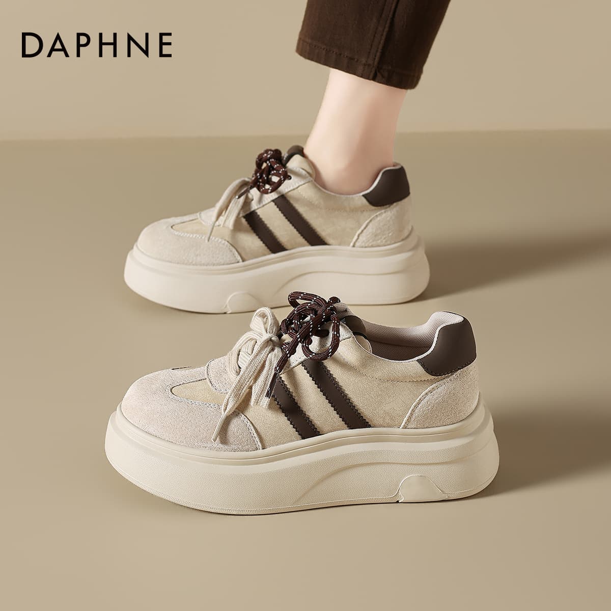 Кроссовки DAPHNE Кеды для скейтбординга Лоу-топы Экрю Женские - изображение 5