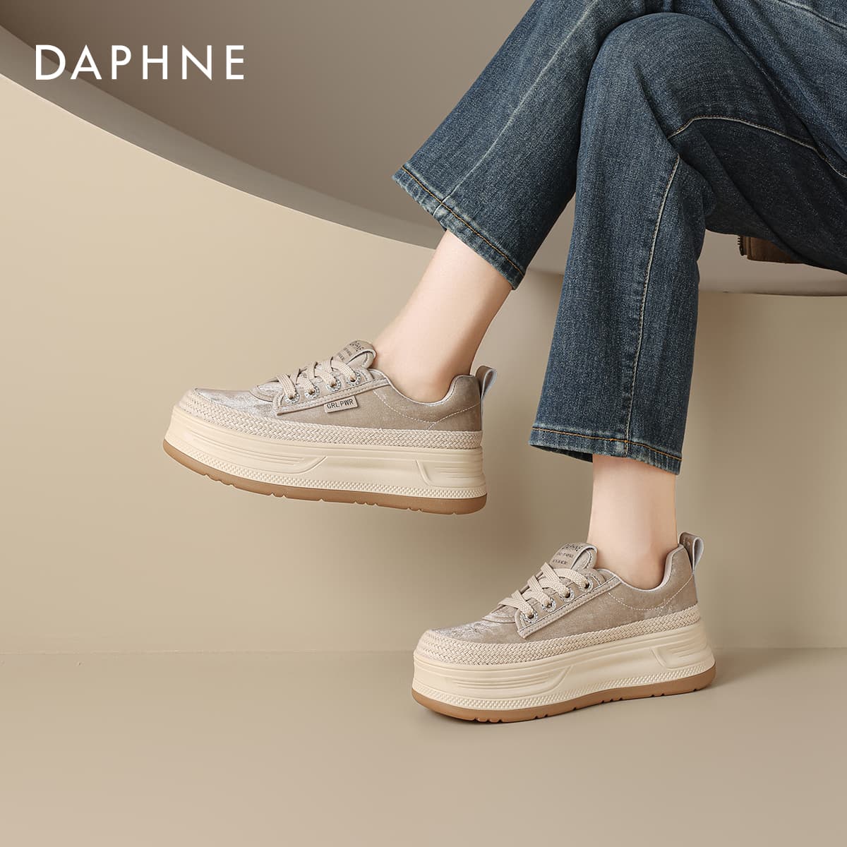 Кроссовки DAPHNE Кеды для скейтбординга Low Топ Абрикос Женские - изображение 4