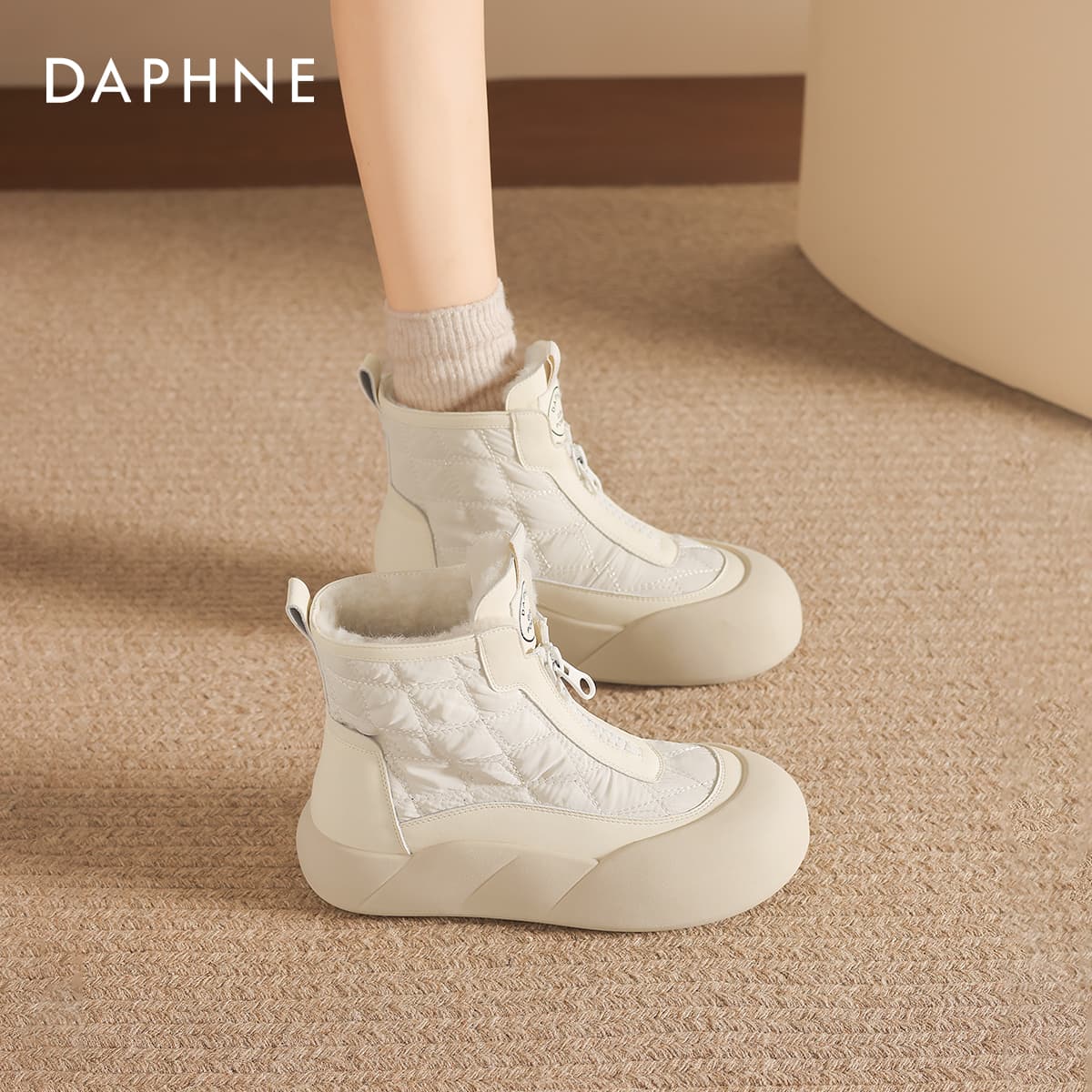 Ботинки зимние Daphne Синтетическая кожа текстиль сноубутсы 12 см женские - изображение 3