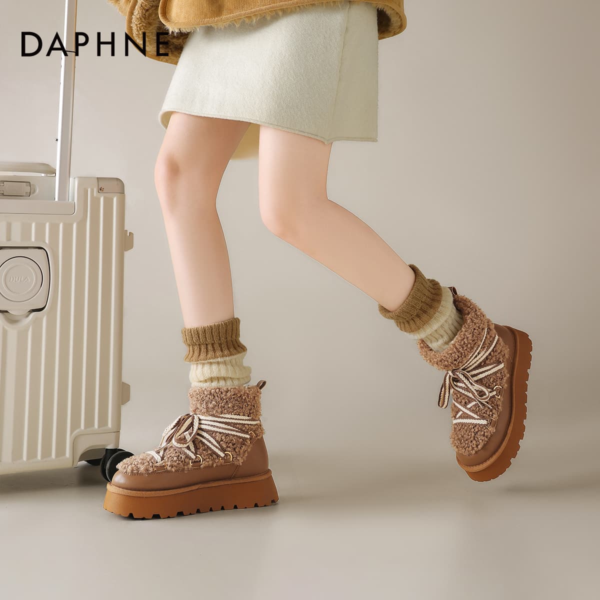 Ботинки зимние DAPHNE Фея Остров Комплект Cloud Collection Маленький Бедро Утолщенный и с флисовой подкладкой Термический 13 см - изображение 4