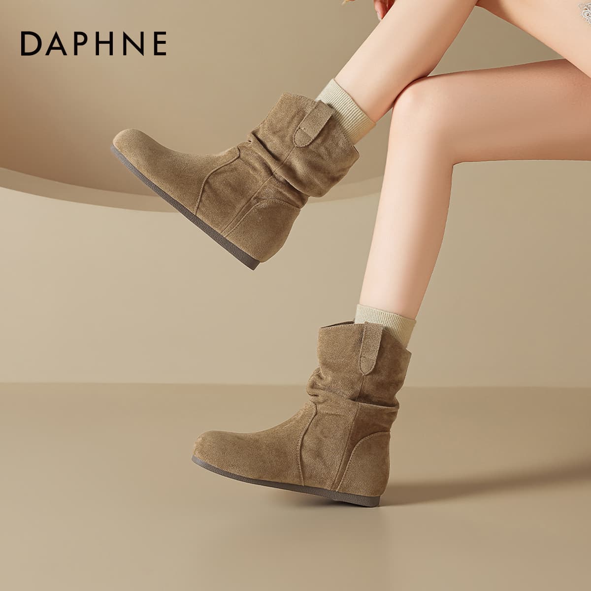 Сапоги DAPHNE Ботильоны Абрикос Женские - изображение 3