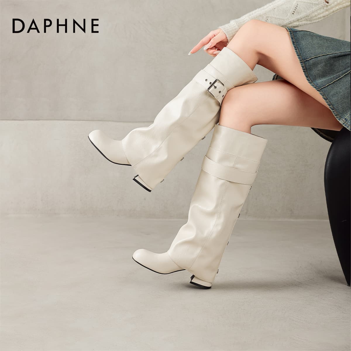 Ботинки DAPHNE Высокие сапоги до колена Женские - изображение 6