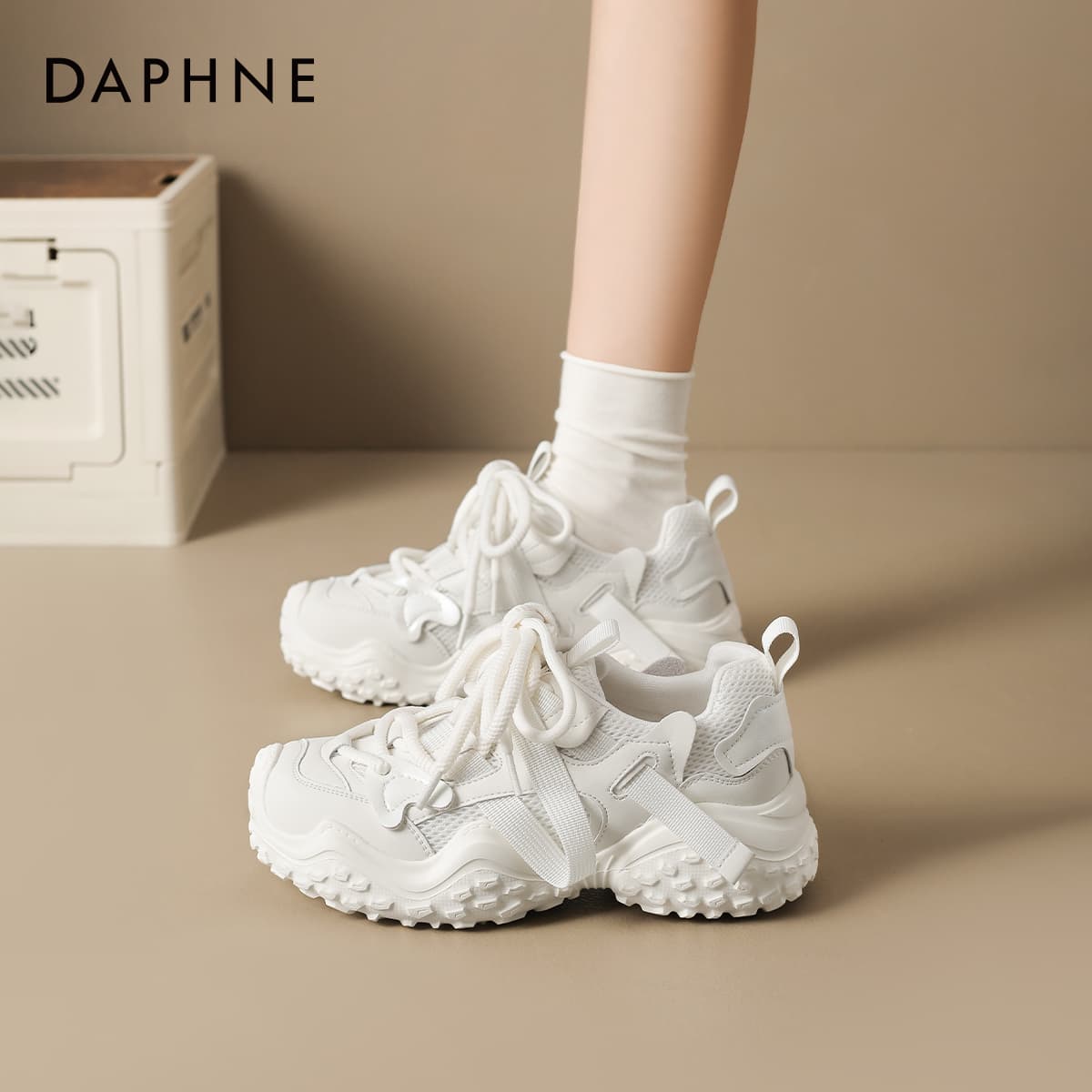 Кроссовки DAPHNE Синтетическая кожа текстиль Низкие кеды с толстой подошвой Женские - изображение 6