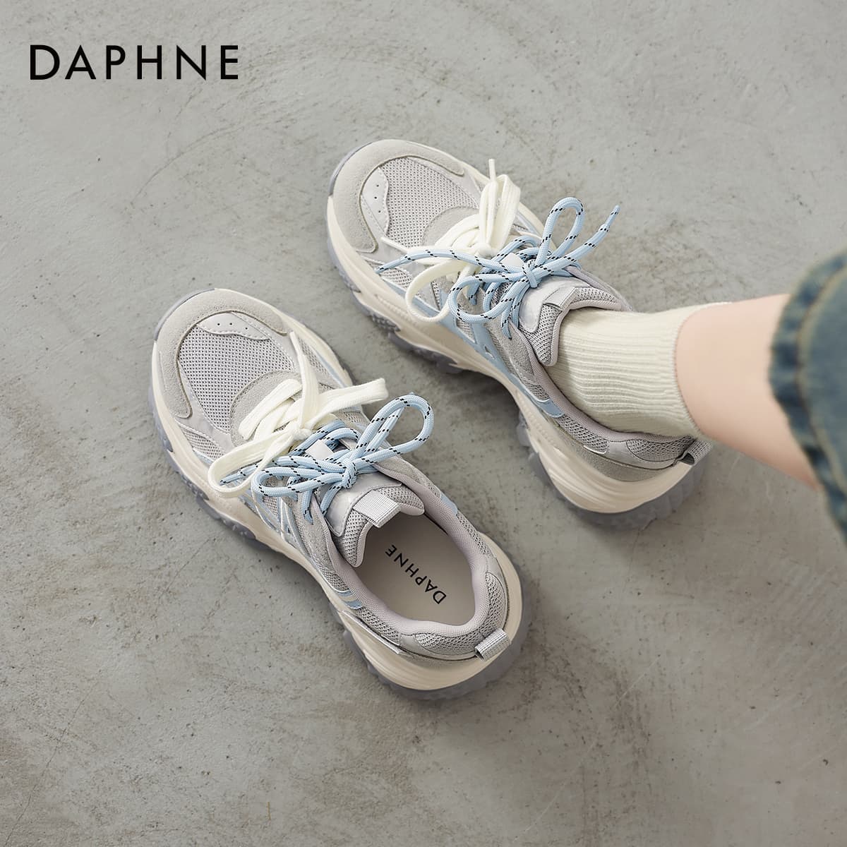 Кроссовки DAPHNE Синтетическая кожа текстиль MID Топ массивные кроссовки Женские - изображение 3
