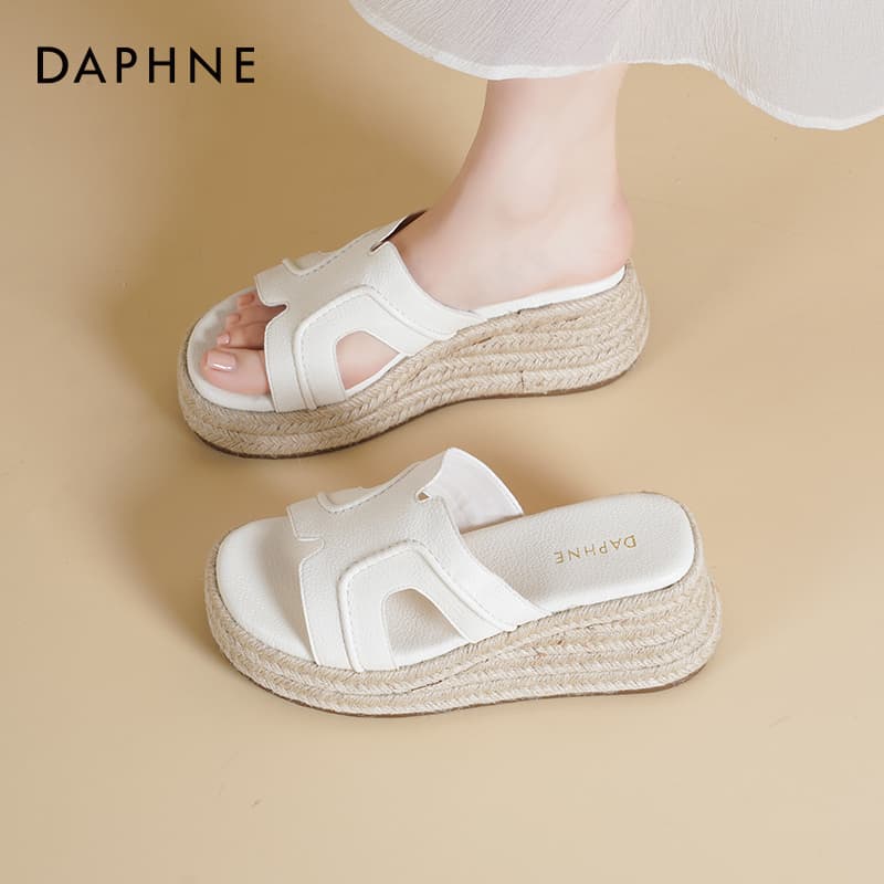 Сандалии с ремешком DAPHNE Пляжные сандалии Экрю [Водонепроницаемые и противоскользящие 7 см] Женские - изображение 7