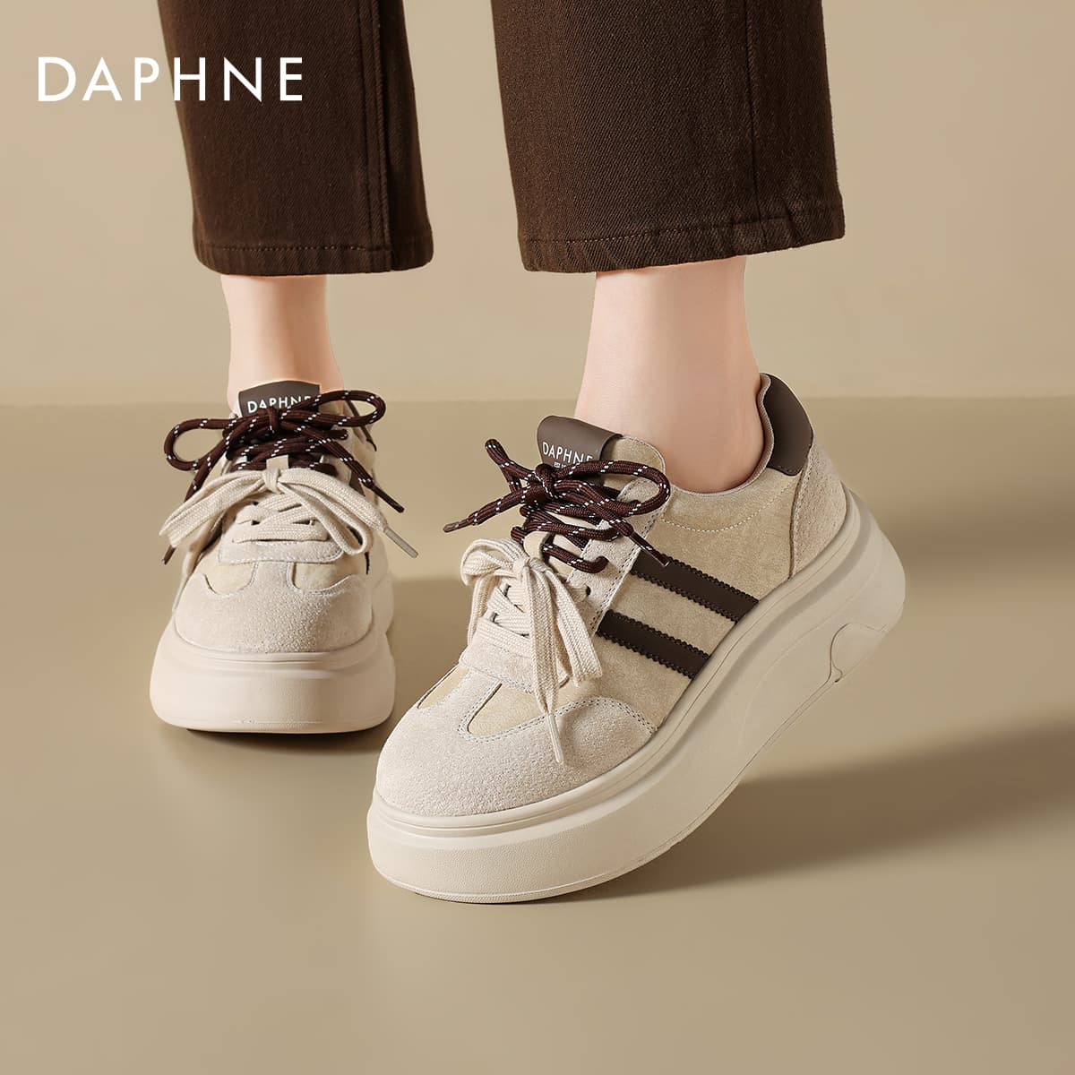 Кроссовки DAPHNE Кеды для скейтбординга Лоу-топы Экрю Женские - изображение 6