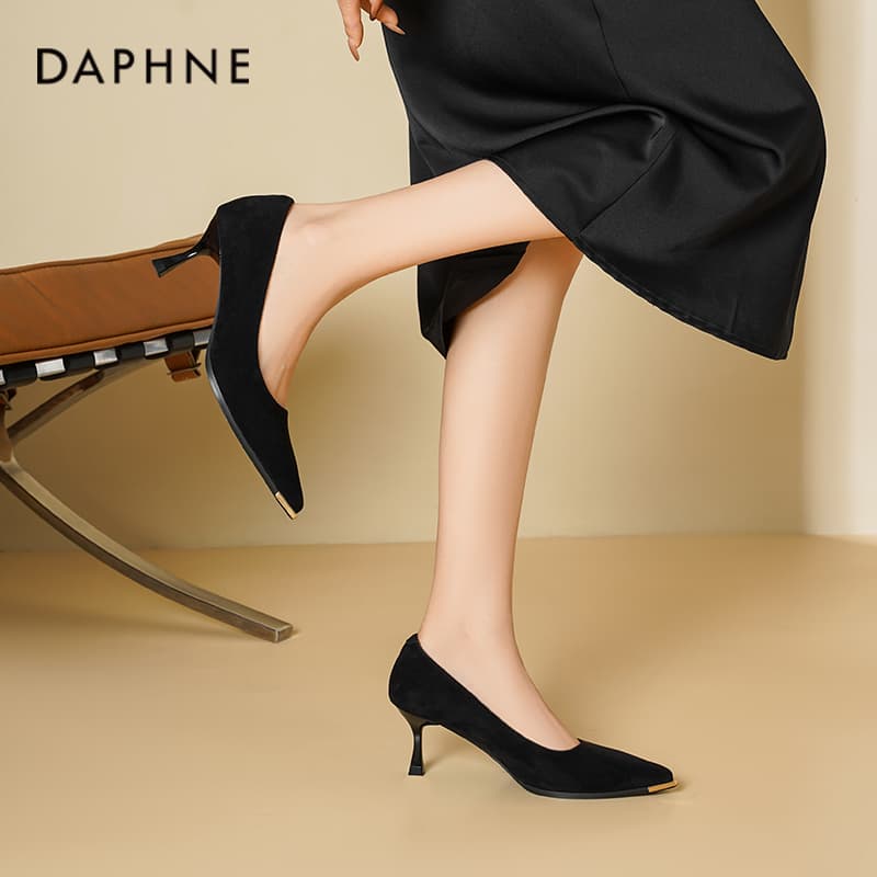 Туфли DAPHNE Высокие каблуки Low Топ Черный [6 см Стилет Каблук] Женские - изображение 6