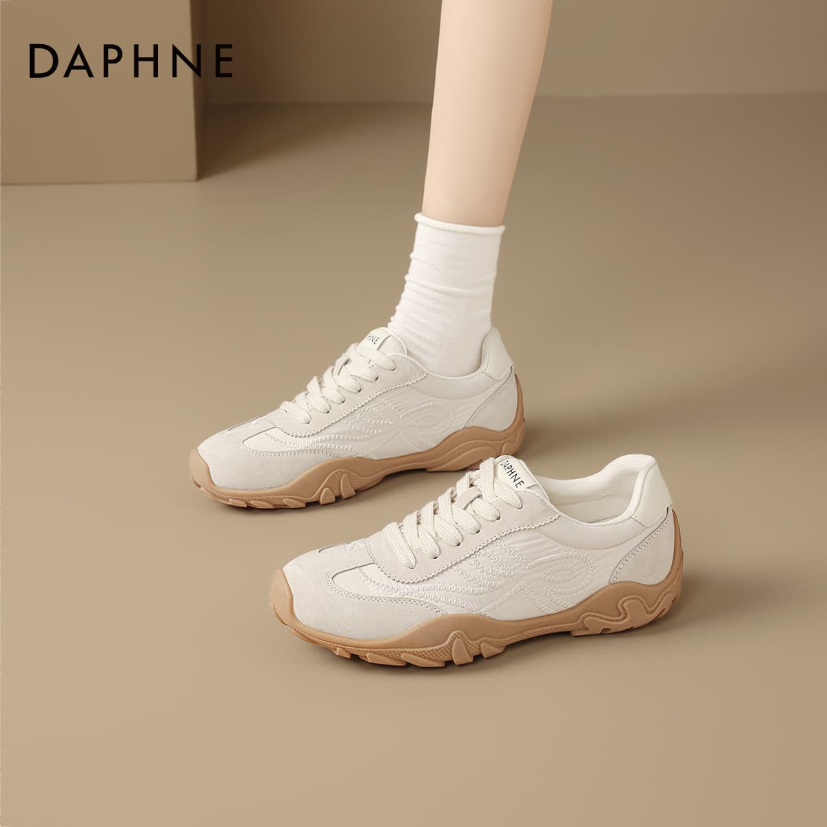 Кроссовки DAPHNE Повседневная обувь Low Топ Бежевый Женские - изображение 4