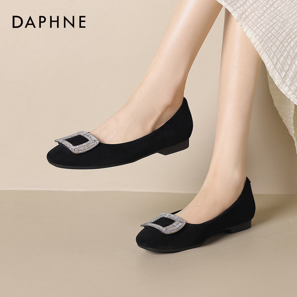 Тапочки DAPHNE Женские Повседневный Обувь без подкладки Черный Женские - изображение 5