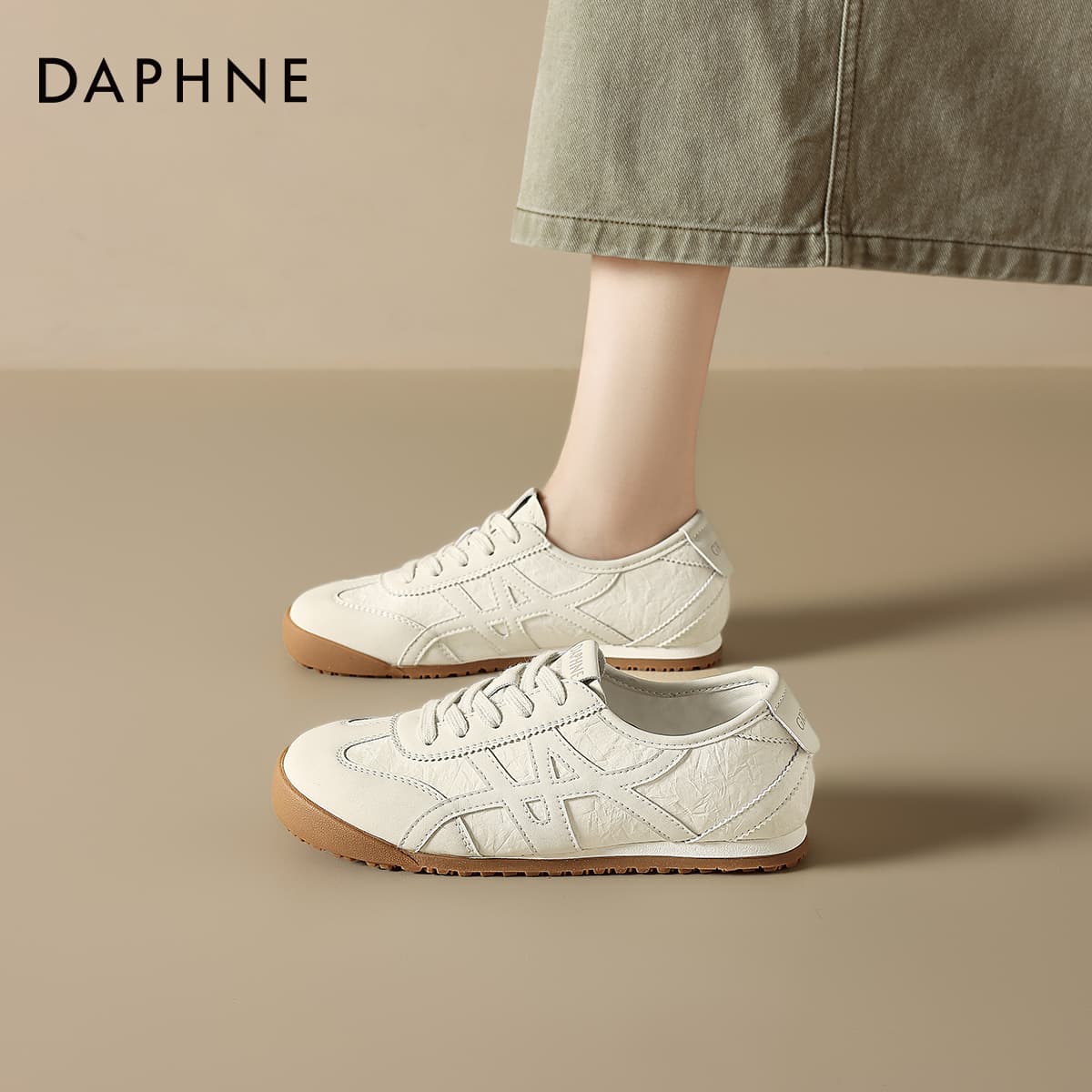 Кроссовки DAPHNE Повседневная обувь Low Топ Бежевый Женские - изображение 4