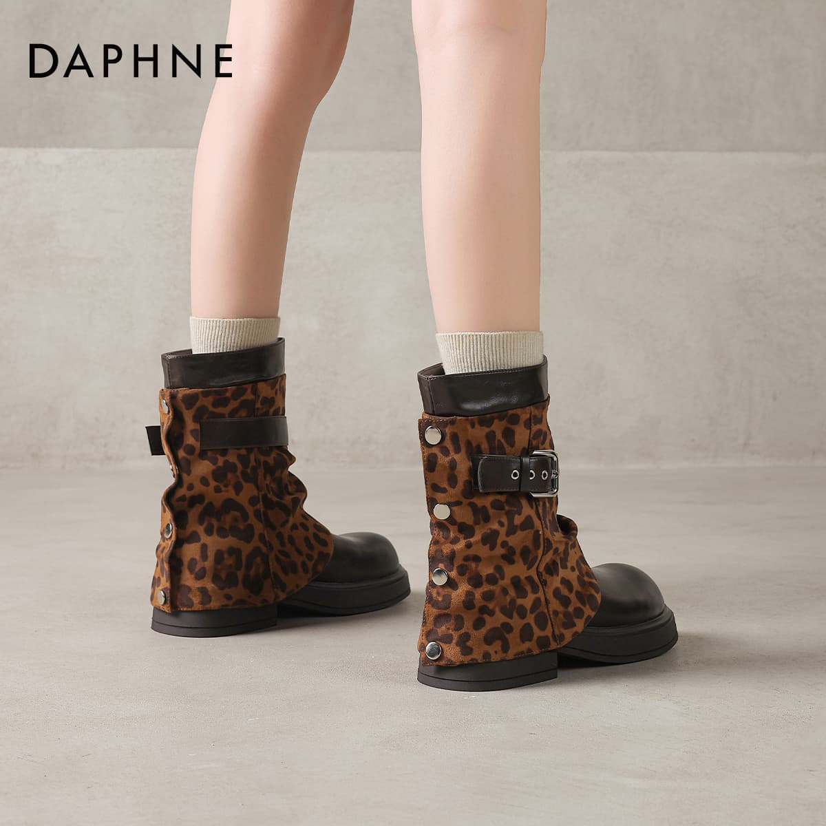 Сапоги DAPHNE Ботильоны Леопардовый принт Женские - изображение 7
