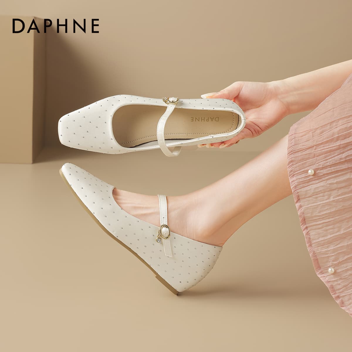 DAPHNE Mary Jane Туфли Бежевые Женские - изображение 6
