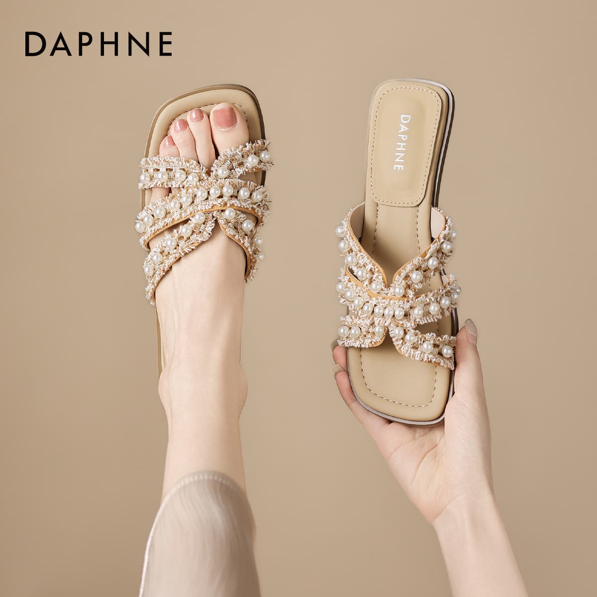 Шлёпанцы DAPHNE Синтетическая кожа Одиночные Шнуровые Сандалии Женские - изображение 3