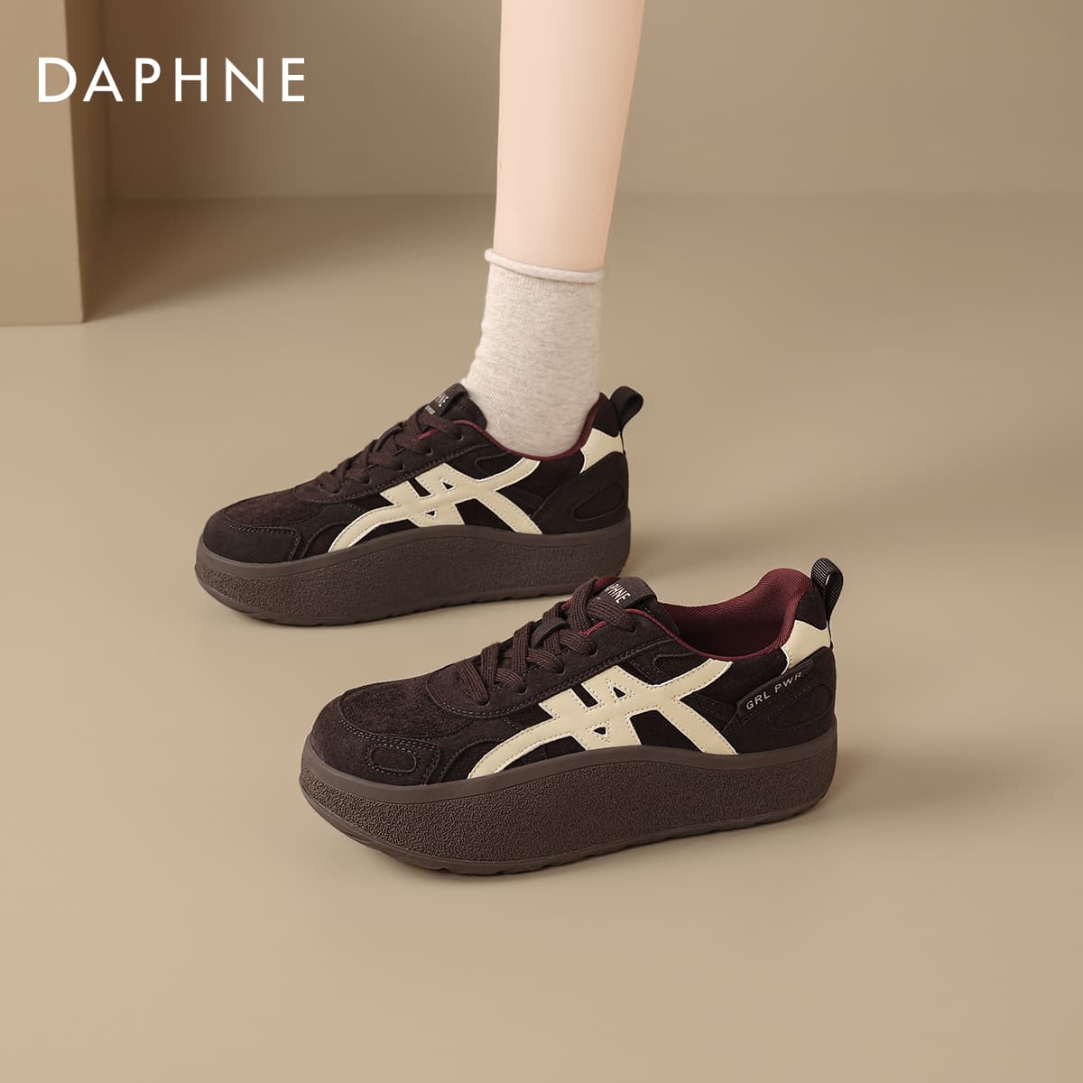 Кроссовки DAPHNE Кеды для скейтбординга Low Топ Кофе Женские - изображение 5