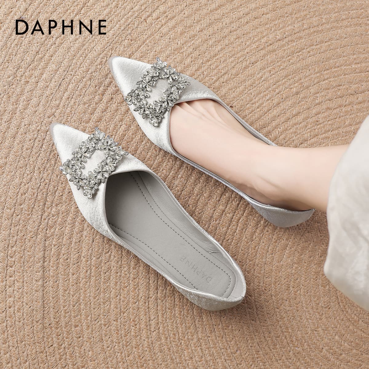 Тапочки Daphne Женские повседневные туфли серого цвета - изображение 5